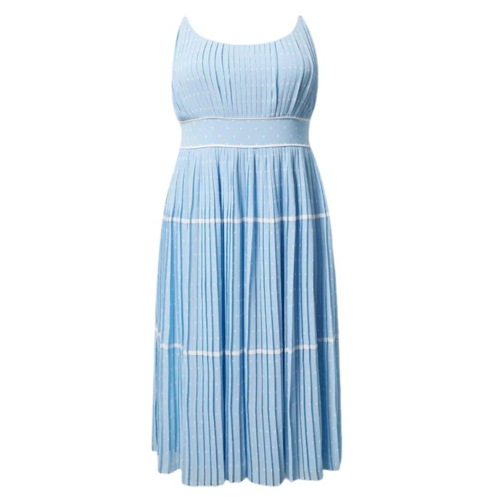 Torrid x Marilyn Monroe Blue Tiered Polka Dot Pleated Midi Dress Size 12 NWT - Picture 3 of 15
